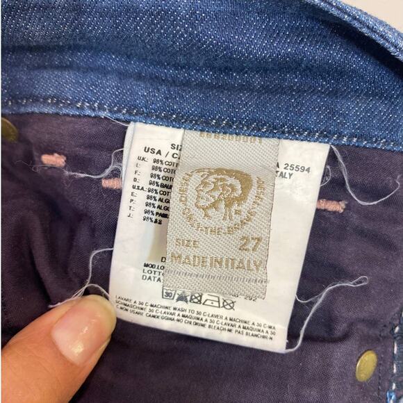 Diesel Louvely Flare Bottom Blue Wash Denim Jeans 27/34 - Picture 9 of 10